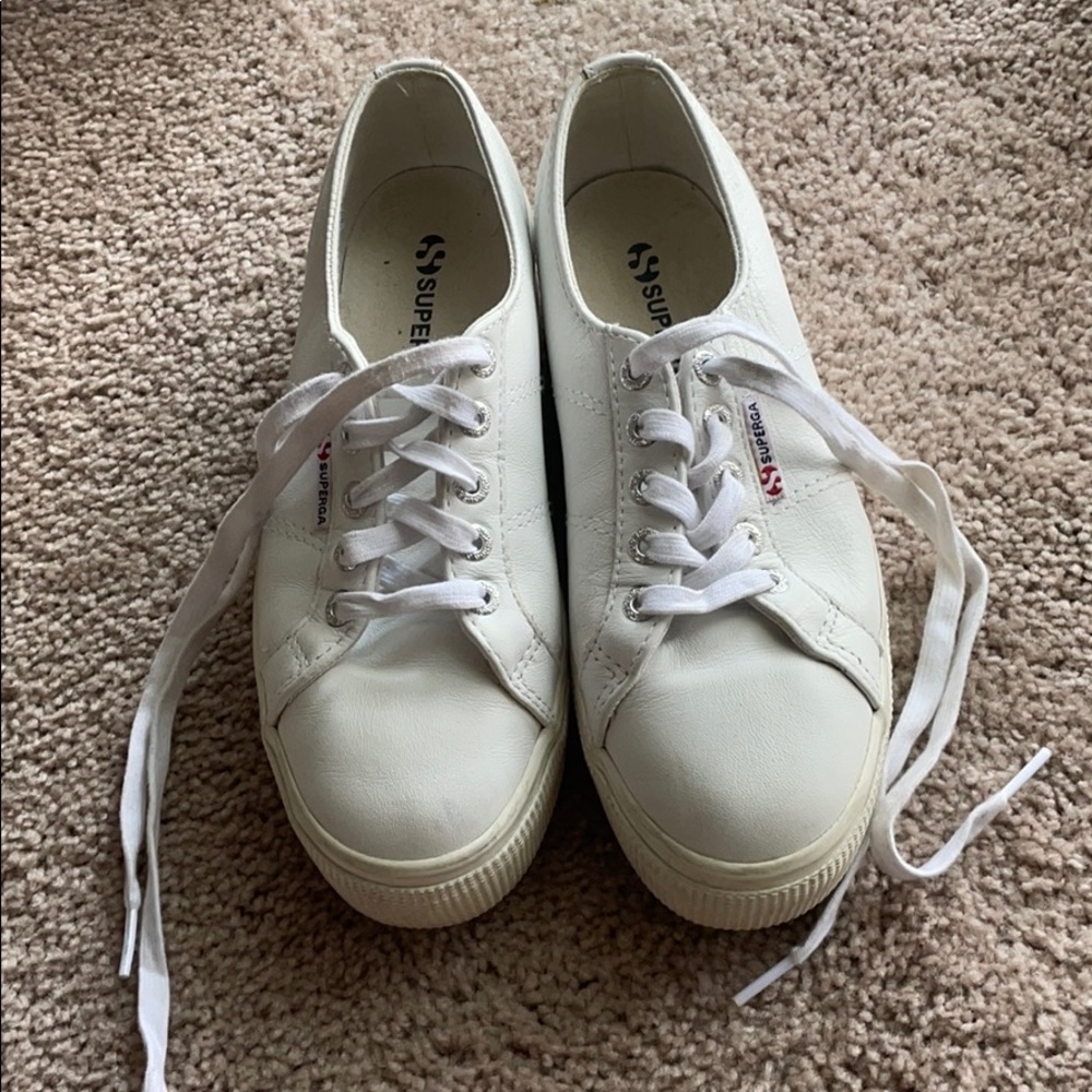 Superga platform leather sneakers